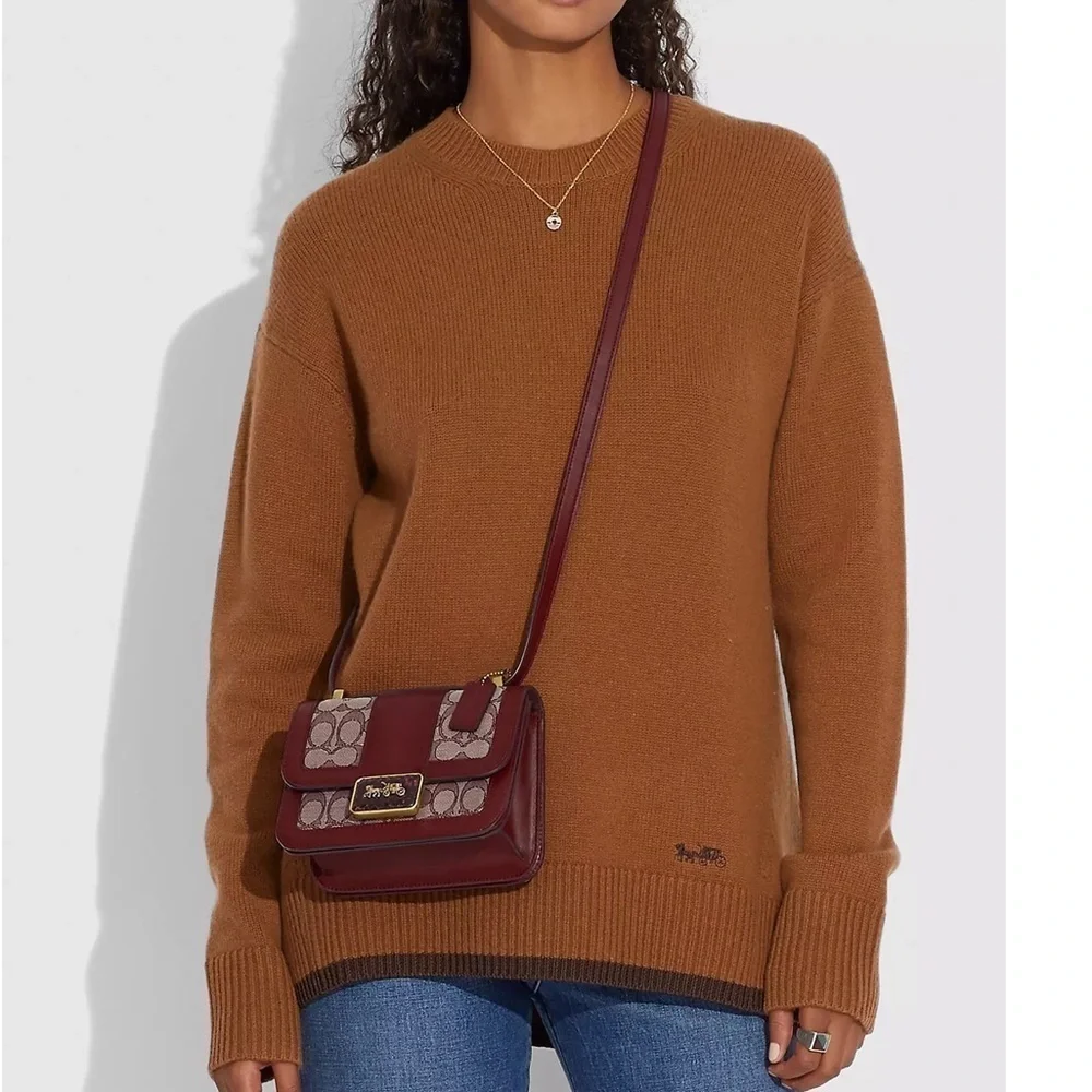 HOLD-NWT Coach Alie Shoulder Bag 18 In Signature Jacquard With Snakeskin Detail